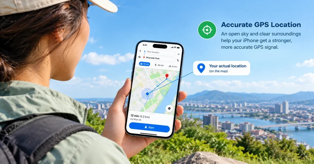 Testing iPhone GPS accuracy outdoors in an open area